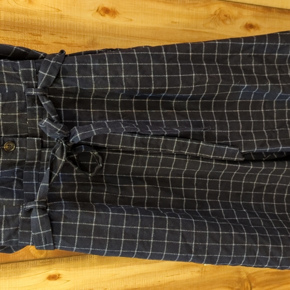 Modcloth Buttoned Tailored Blue Plaid Wide Leg Jumpsuit Size 3X Princess Seams - Picture 4 of 8